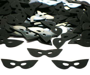 Mask Confetti, Black Available by the Pound or Packet